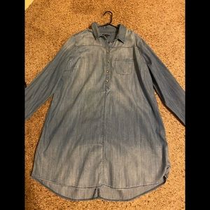 Denim women’s dress size xxl I listed it at a size 16 .